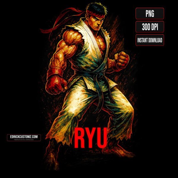Ryu Halftone PNG – Digital Download
